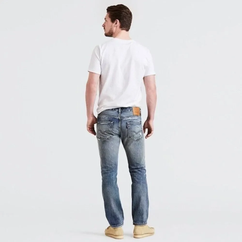Levi's 511 Slim Fit Ripped Distressed Selvedge Jeans